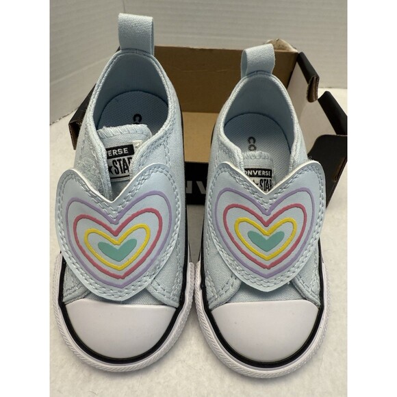 New Converse Chuck Taylor All Star Heart Slip-Ons Size 5  Baby/Toddler - Picture 2 of 12